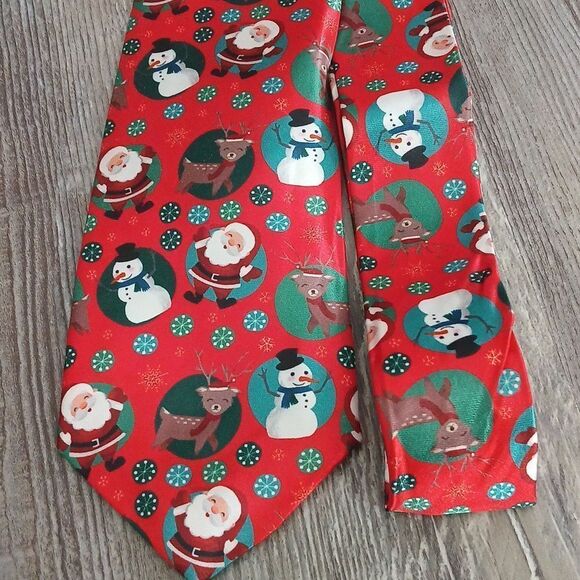 Christmas Necktie Christmas Party Fun Christmas Theme Print Tie Santa etc NEW - Picture 1 of 6